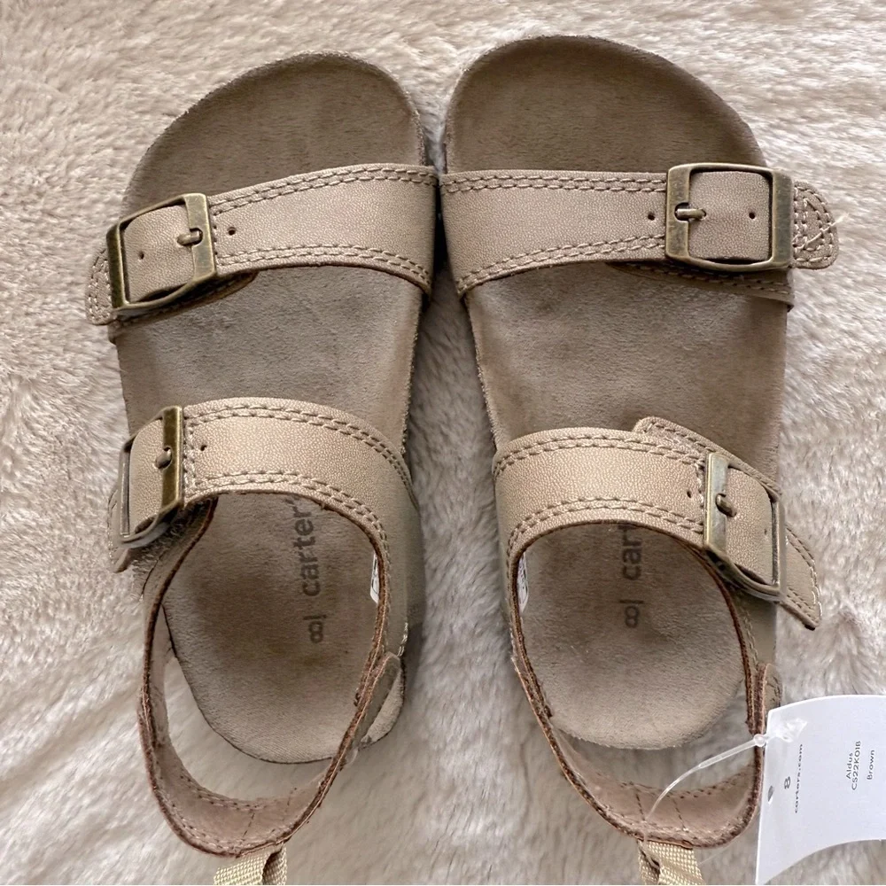 NWT Carters Aldus brown sandals size 8 toddler